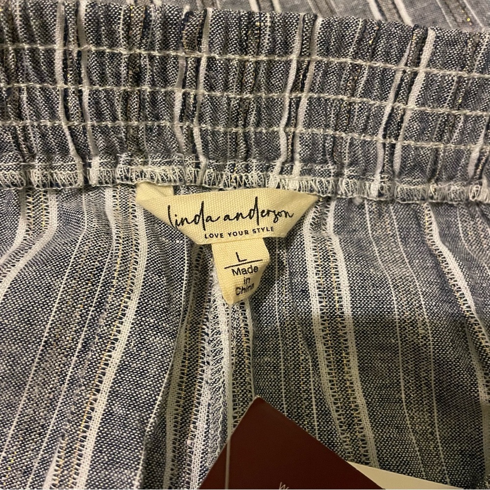 Linda Anderson linen blend travel pants-large NWT - Picture 3 of 6